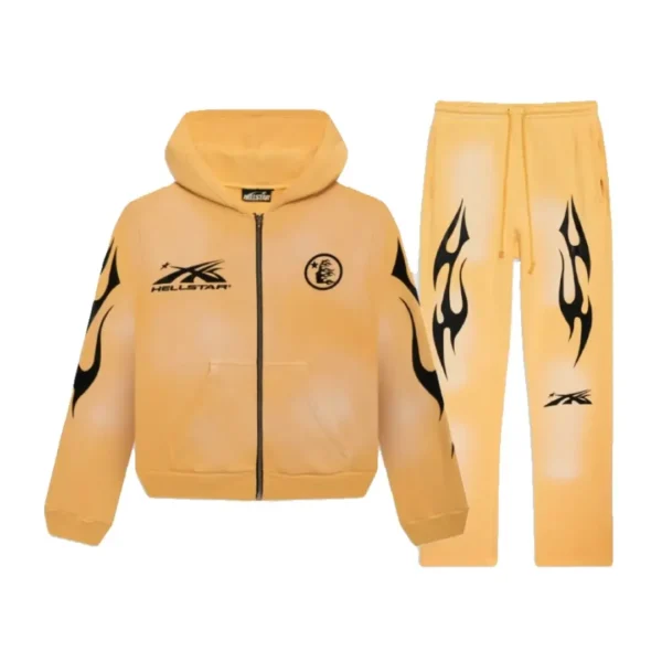 Yellow-Hellstar Sport Tracksuit for Men’s