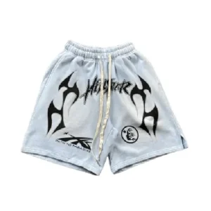 Hellstar Flame Paradise Light Blue Shorts